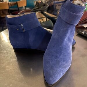 Nine West Royal Blue Suede Ankle Boots